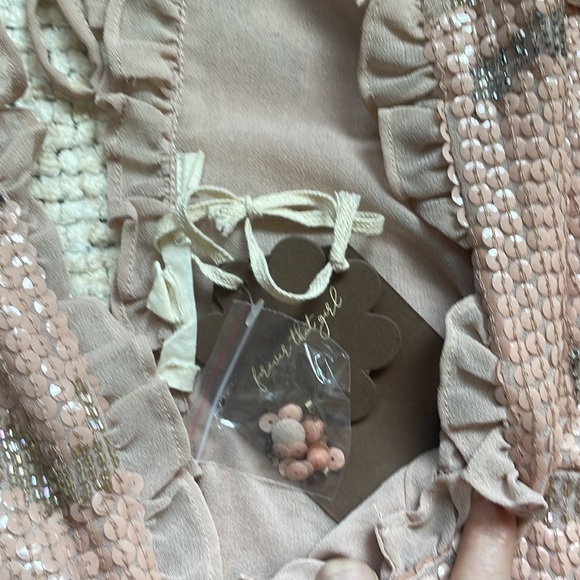 Anthropologie Forever That Girl Sequined V-Neck Blouse Sz. L NWT - Picture 6 of 7